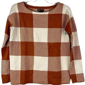 Jones New York Plaid Grigham Fall Sweater Small